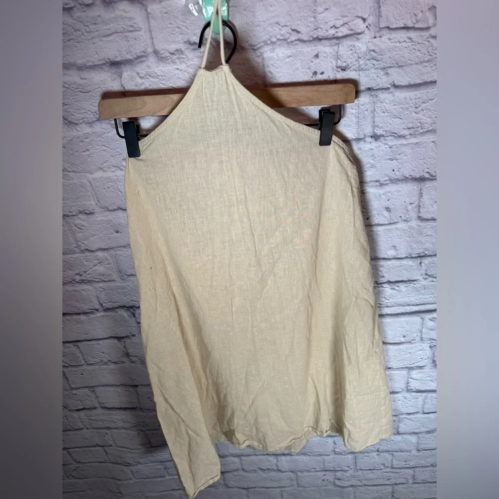 Noisy May‎ linen halter neck mini dress in cream women’s size medium